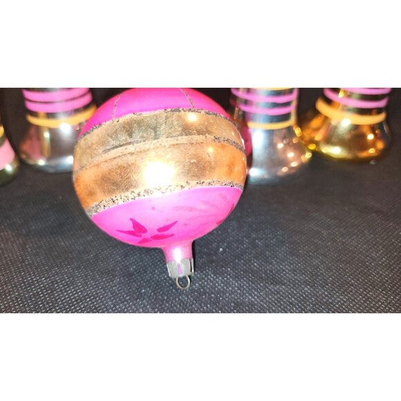 Vintage Hand-Painted Glass Bell Christmas Ornaments Set - Picture 3 of 10